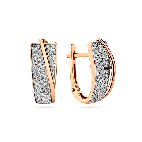 Серьги из золота с камнем Фианит фото, цены