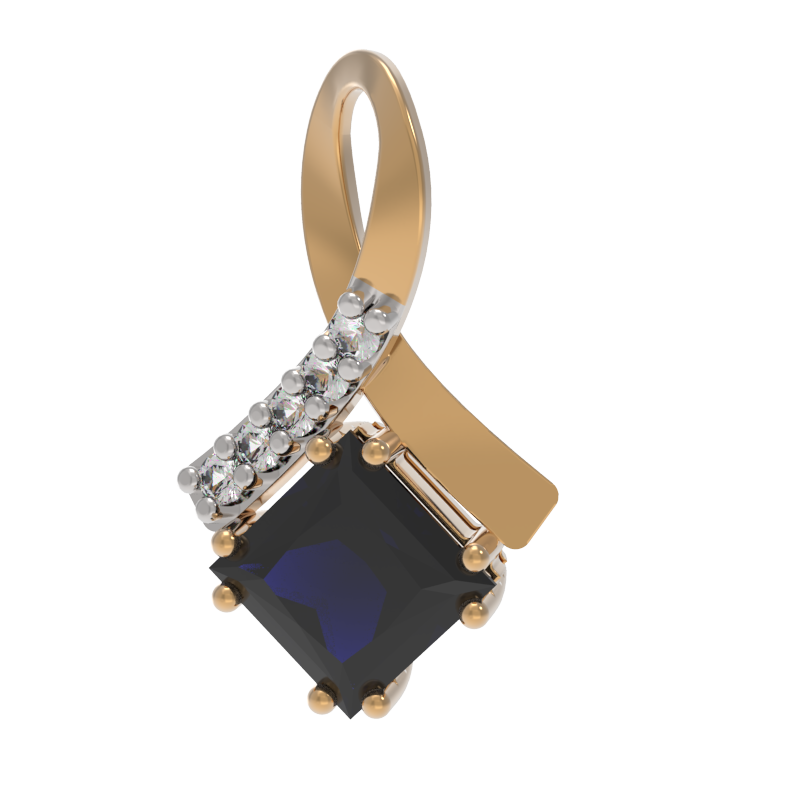 Подвеска из золота с камнем Бриллиант, Сапфир фото, цены
