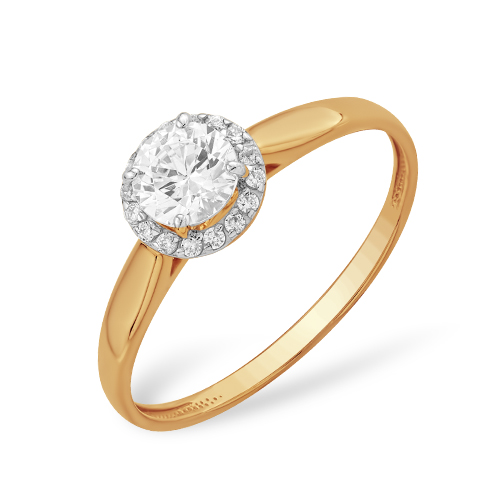 Кольцо из золота с камнем Фианит фото, цены