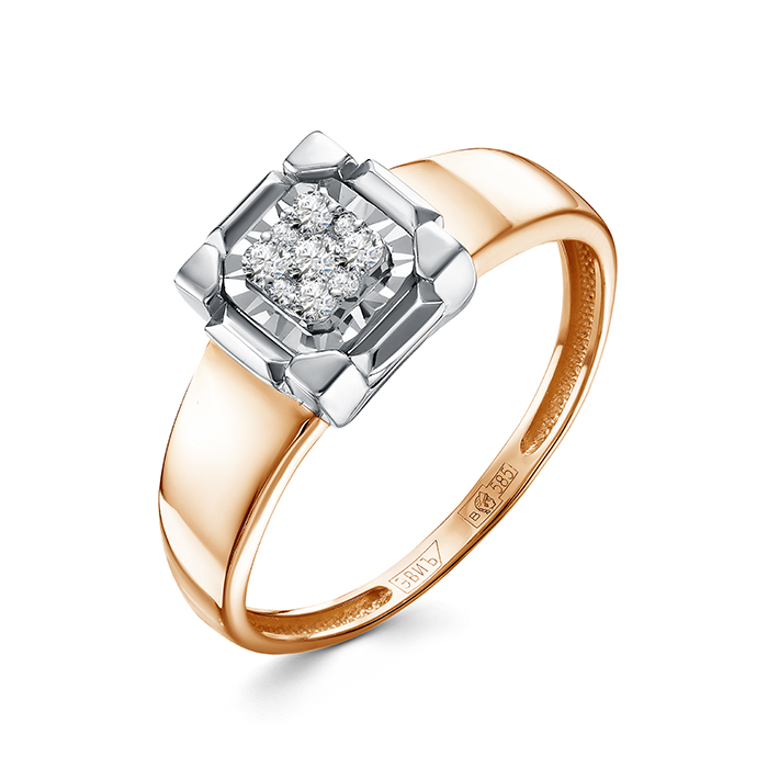 Кольцо из золота с камнем Бриллиант фото, цены