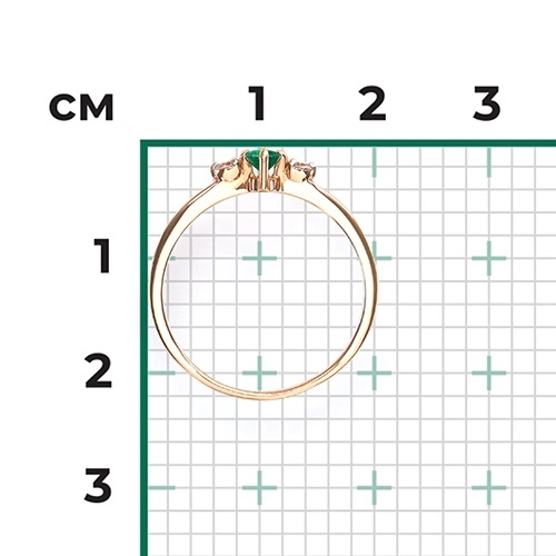 Кольцо из золота с камнем Бриллиант, Изумруд фото, цены