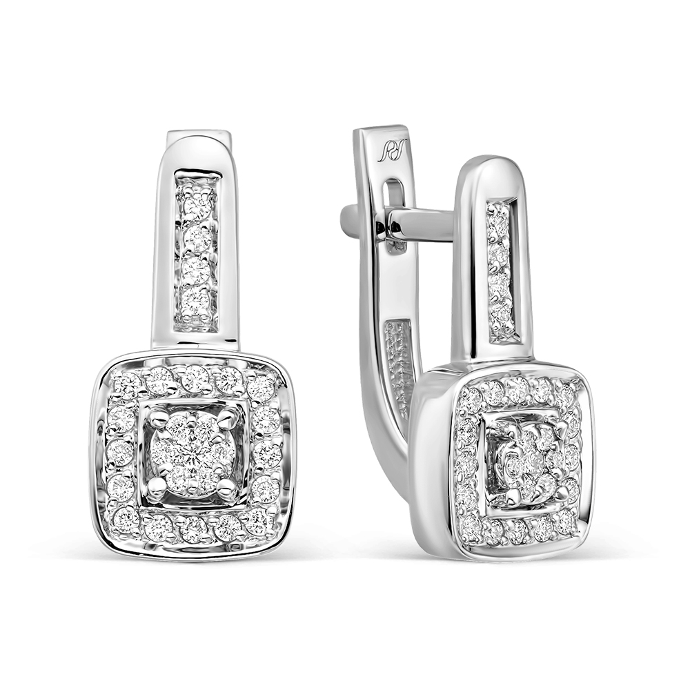 Серьги из золота с камнем Бриллиант фото, цены