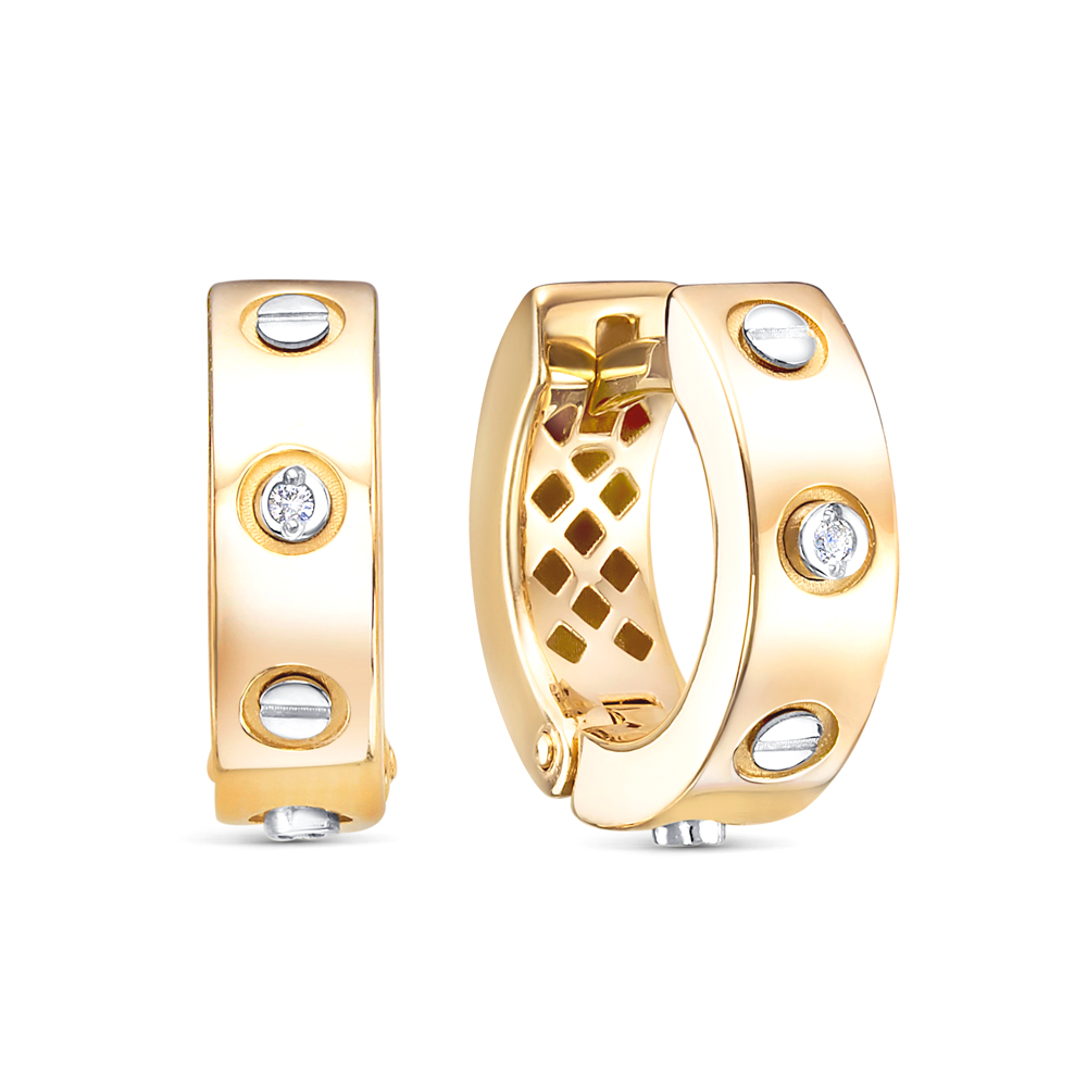 Серьги из золота с камнем Фианит фото, цены