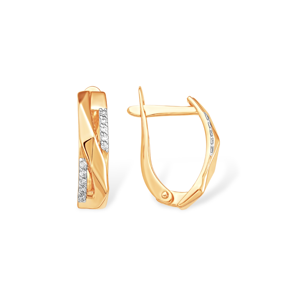 Серьги из золота с камнем Фианит фото, цены