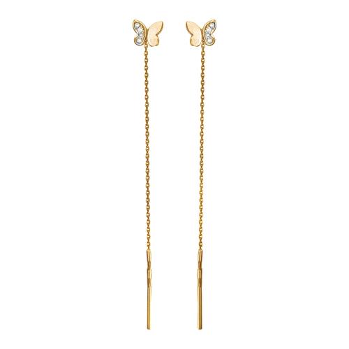 Продевки из золота с камнем Фианит фото, цены