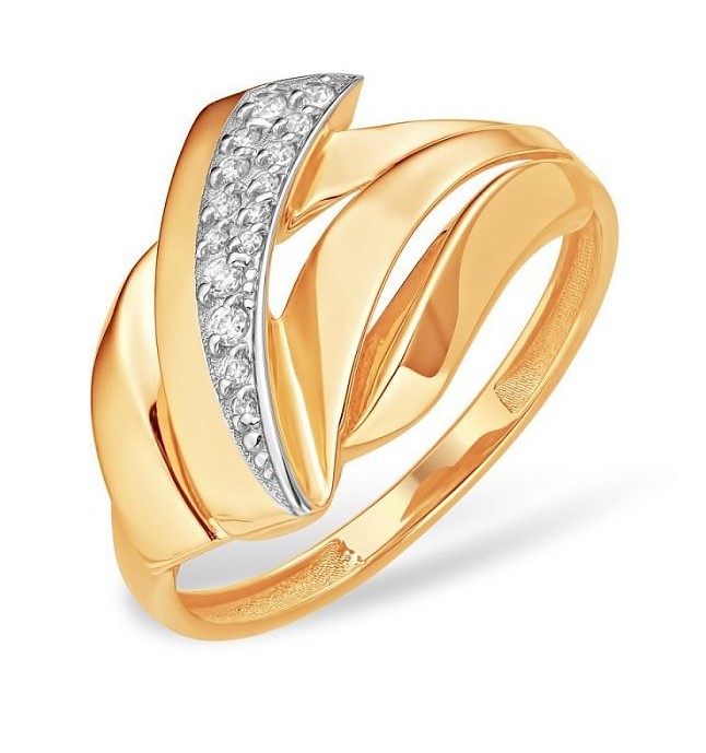 Кольцо из золота с камнем Фианит фото, цены