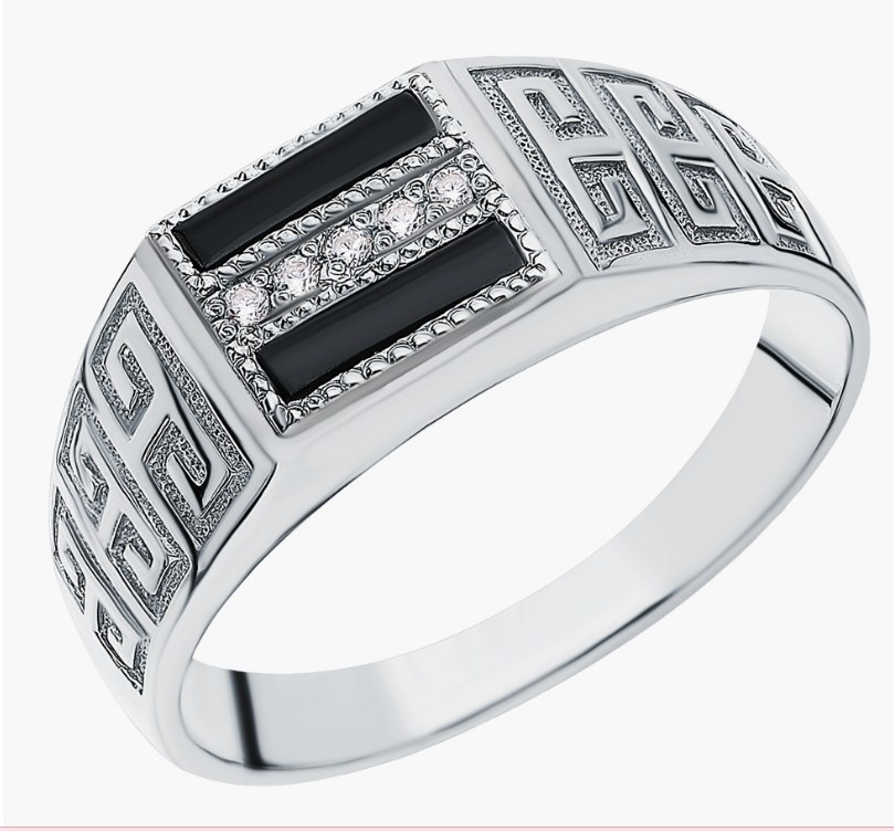 Печатка из серебра с камнем Фианит фото, цены