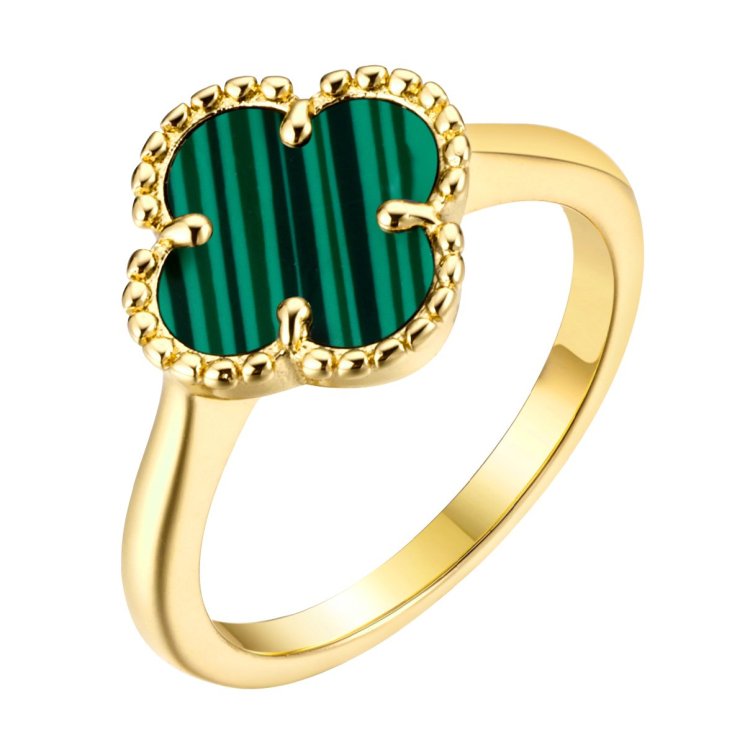 Кольцо из серебра с камнем Малахит прес. фото, цены