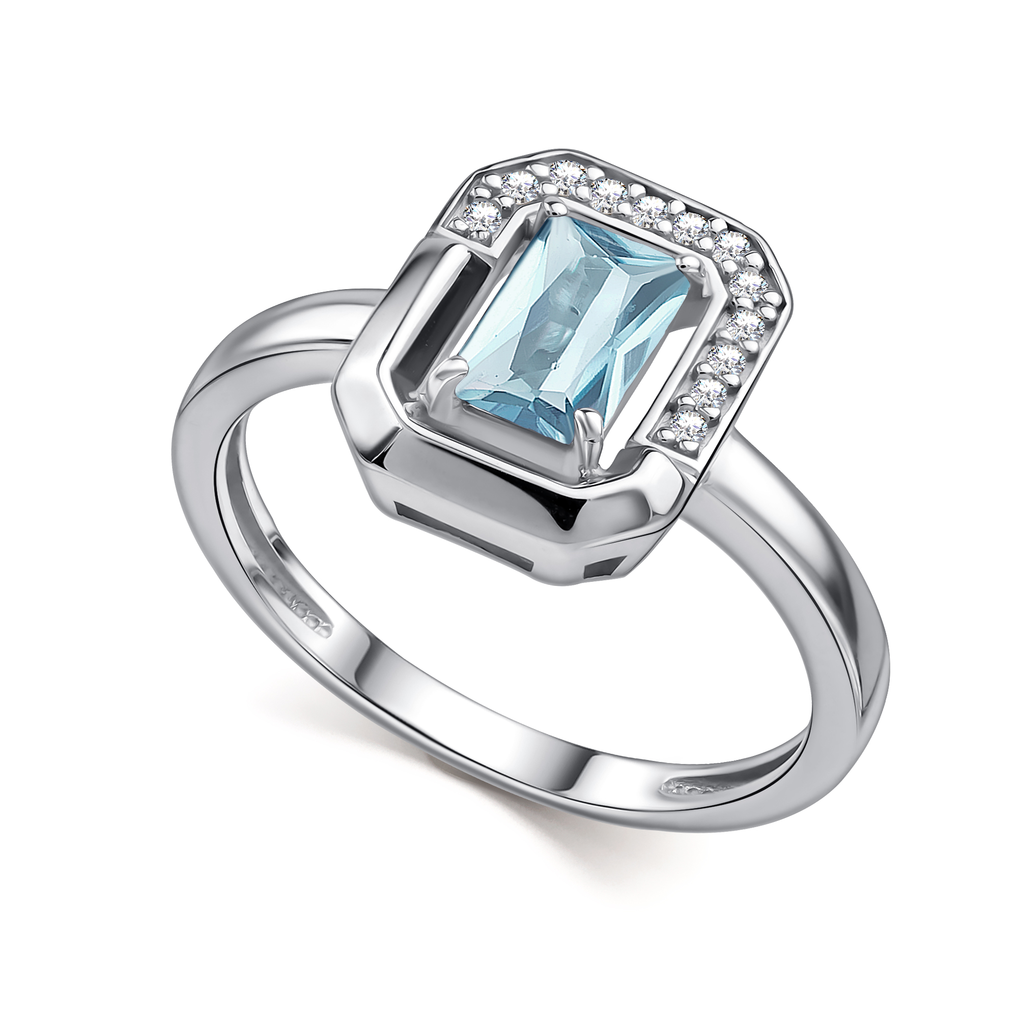 Кольцо из серебра с камнем Топаз, Фианит фото, цены