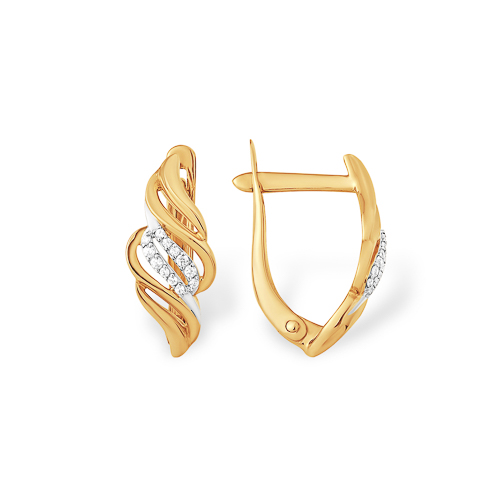 Серьги из золота с камнем Фианит фото, цены