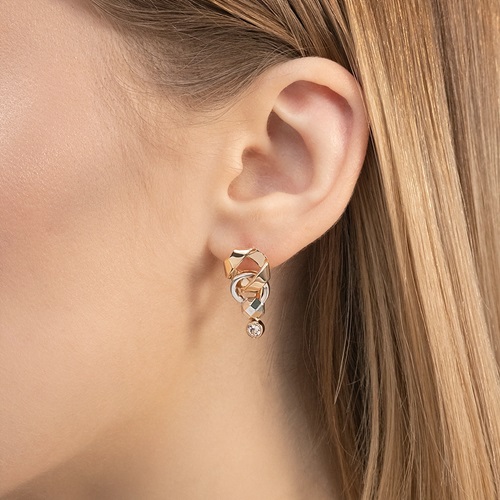 Серьги из золота с камнем Топаз фото, цены