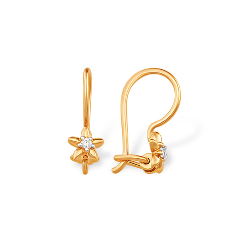 Серьги из золота с камнем Фианит фото, цены