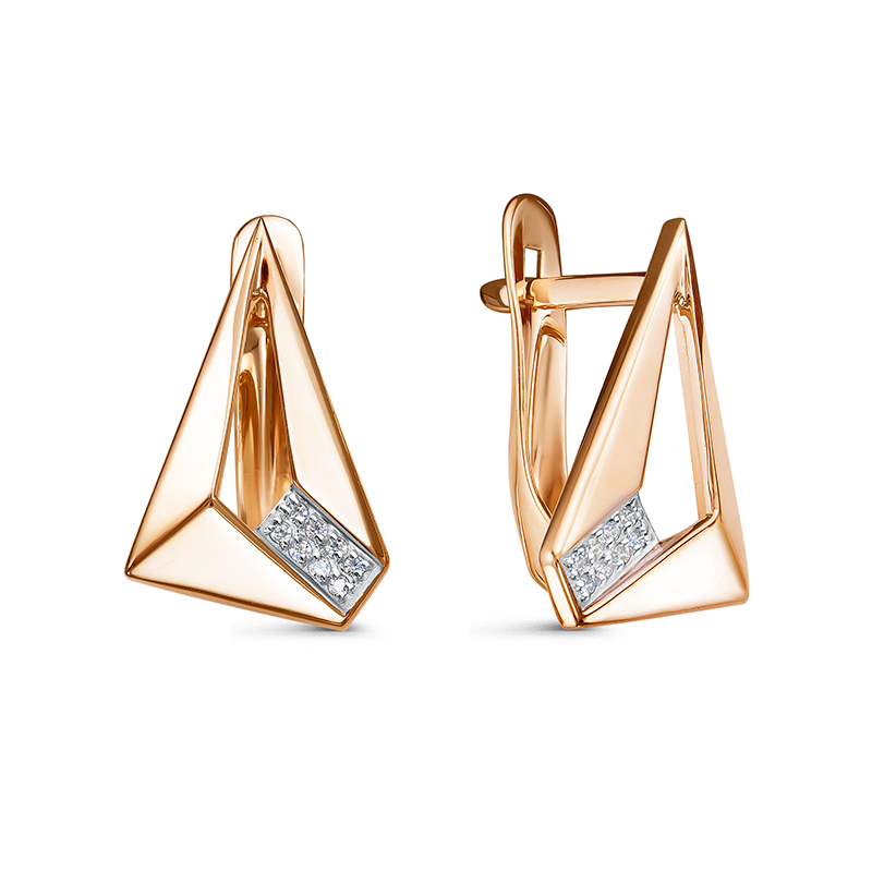 Серьги из золота с камнем Фианит фото, цены