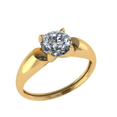 Кольцо из золота с камнем Фианит фото, цены