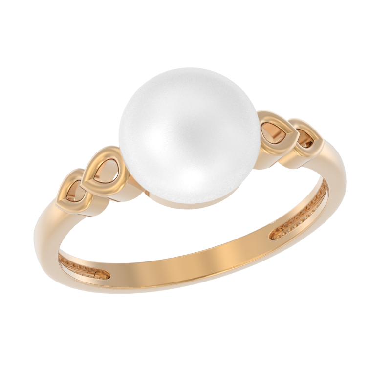 Кольцо из золота с камнем Жемчуг фото, цены