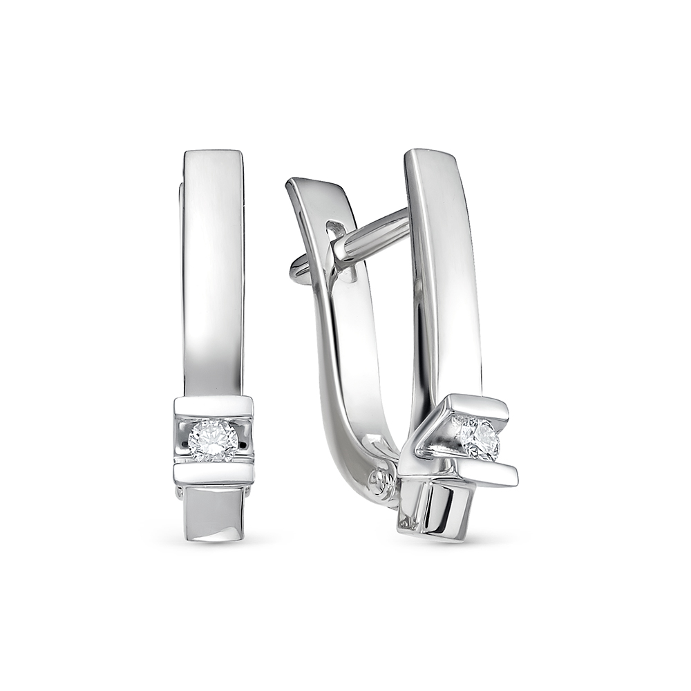 Серьги из золота с камнем Бриллиант фото, цены