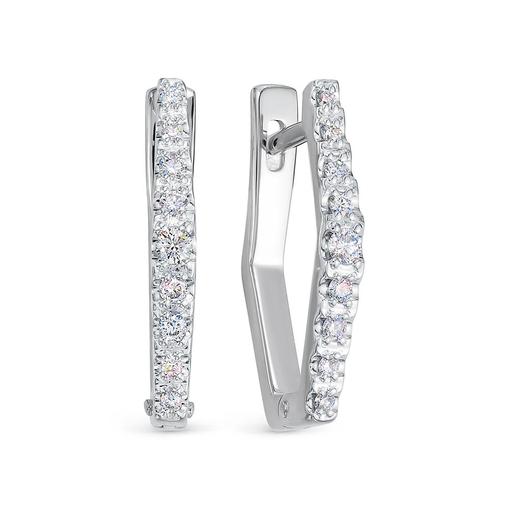 Серьги из золота с камнем Бриллиант фото, цены