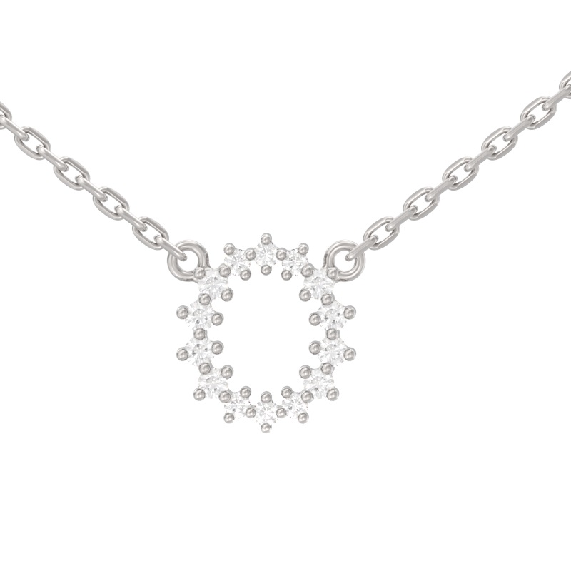 Колье из серебра с камнем Фианит фото, цены