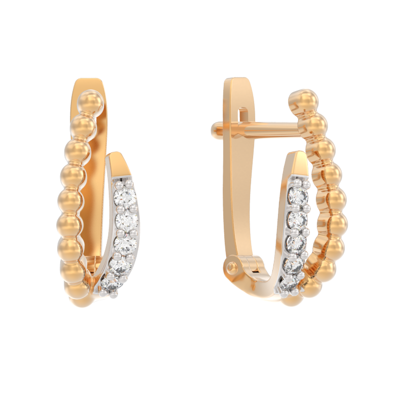 Серьги из золота с камнем Фианит фото, цены