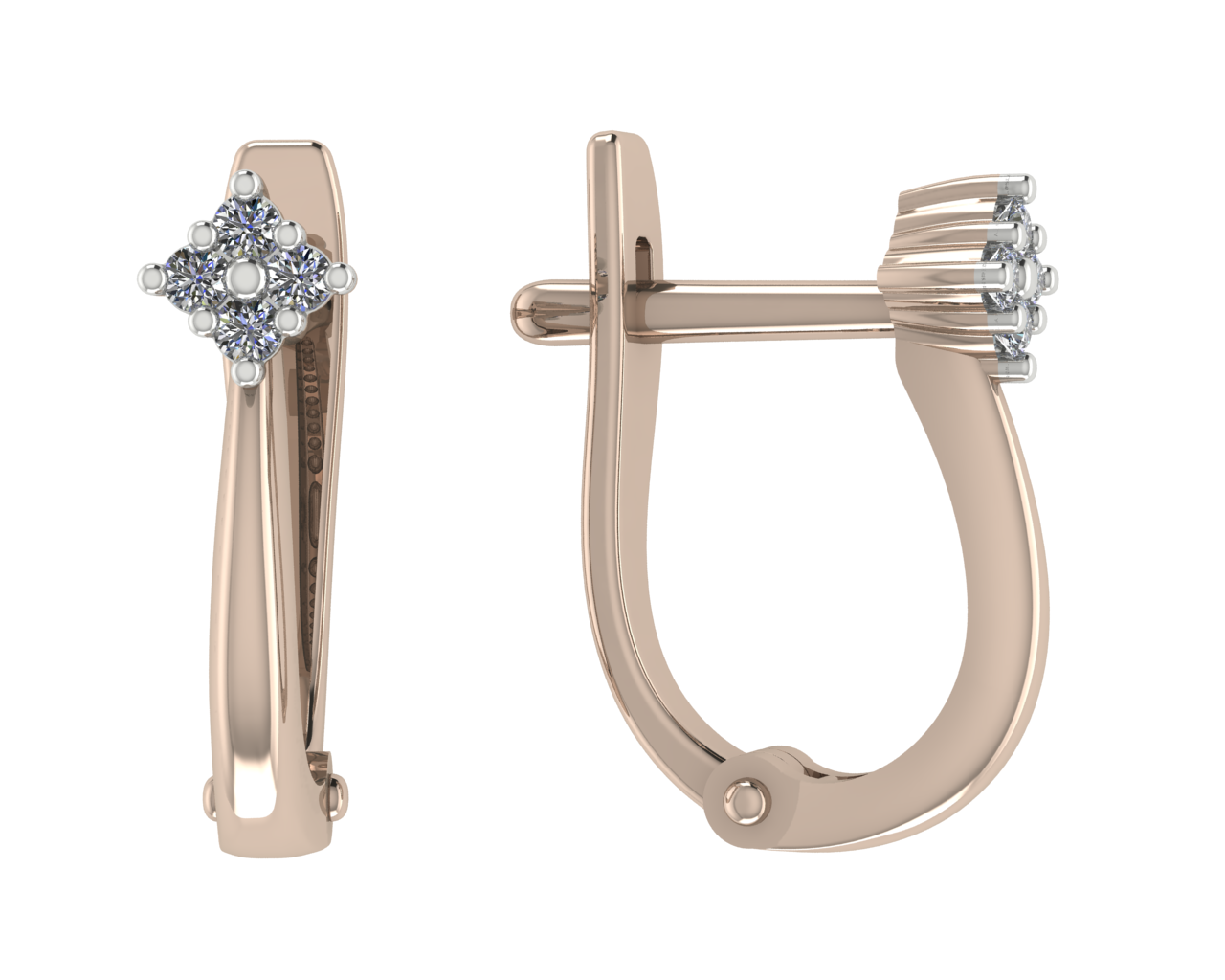 Серьги из золота с камнем Фианит фото, цены