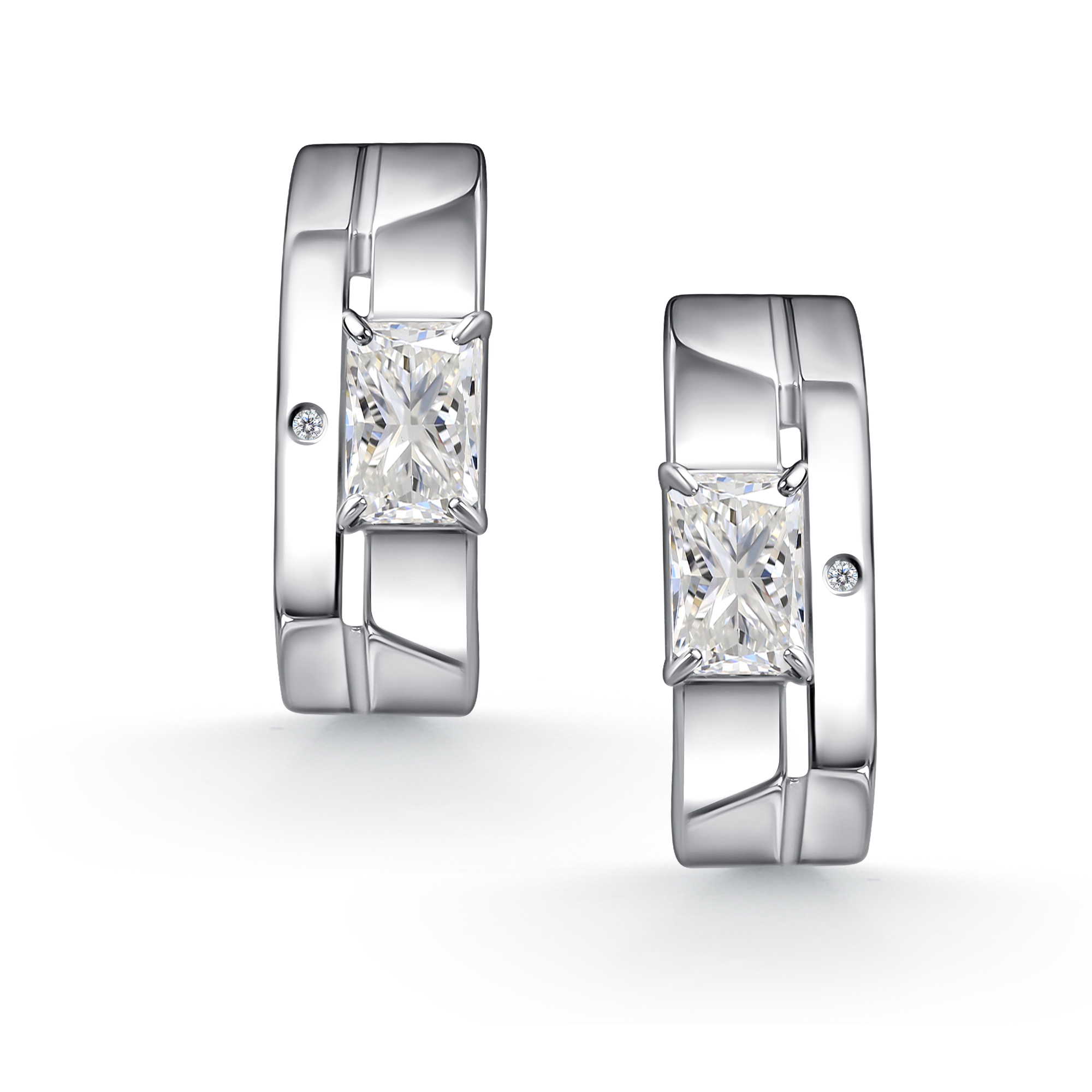 Серьги из серебра с камнем Бриллиант, Горный хрусталь фото, цены