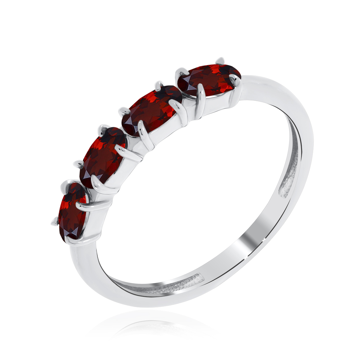 Кольцо из серебра с камнем Гранат фото, цены