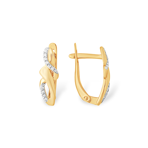 Серьги из золота с камнем Фианит фото, цены