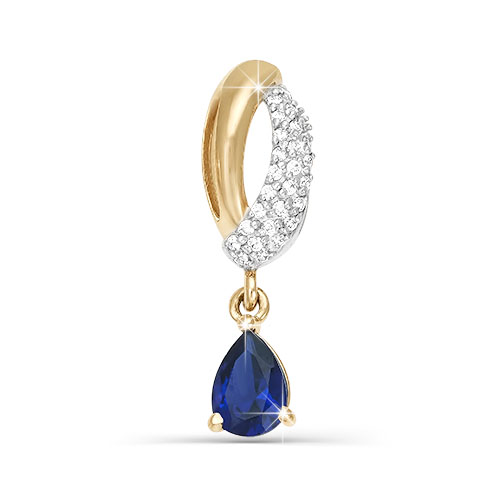 Подвеска из золота с камнем Бриллиант, Сапфир фото, цены
