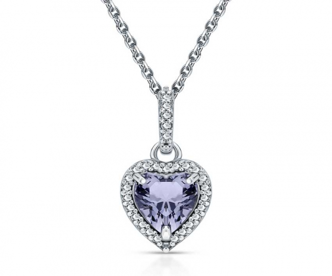 Подвеска из серебра с камнем Фианит, Кварц син. фото, цены