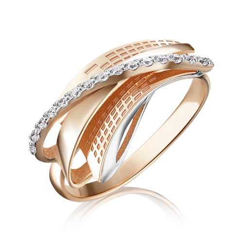 Кольцо из золота с камнем Фианит фото, цены