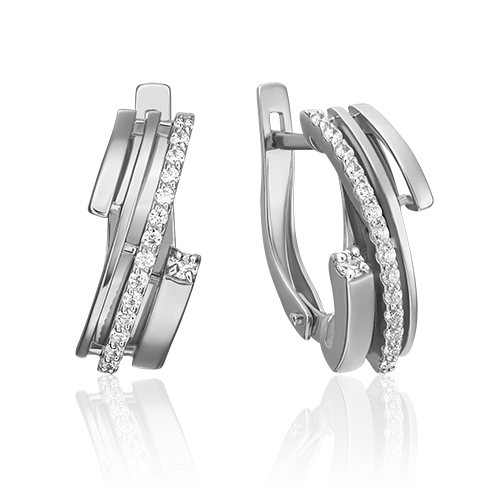 Серьги из золота с камнем Фианит фото, цены