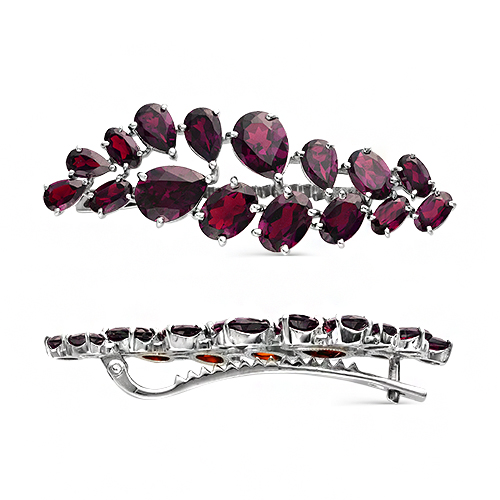 Заколка из серебра с камнем Родолит фото, цены