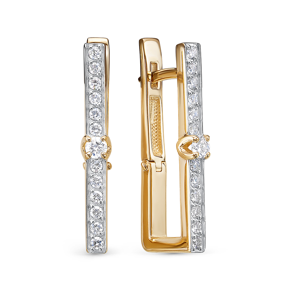 Серьги из золота с камнем Бриллиант фото, цены