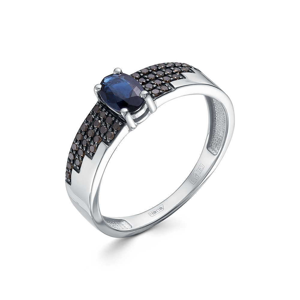 Кольцо из золота с камнем Бриллиант, Сапфир фото, цены