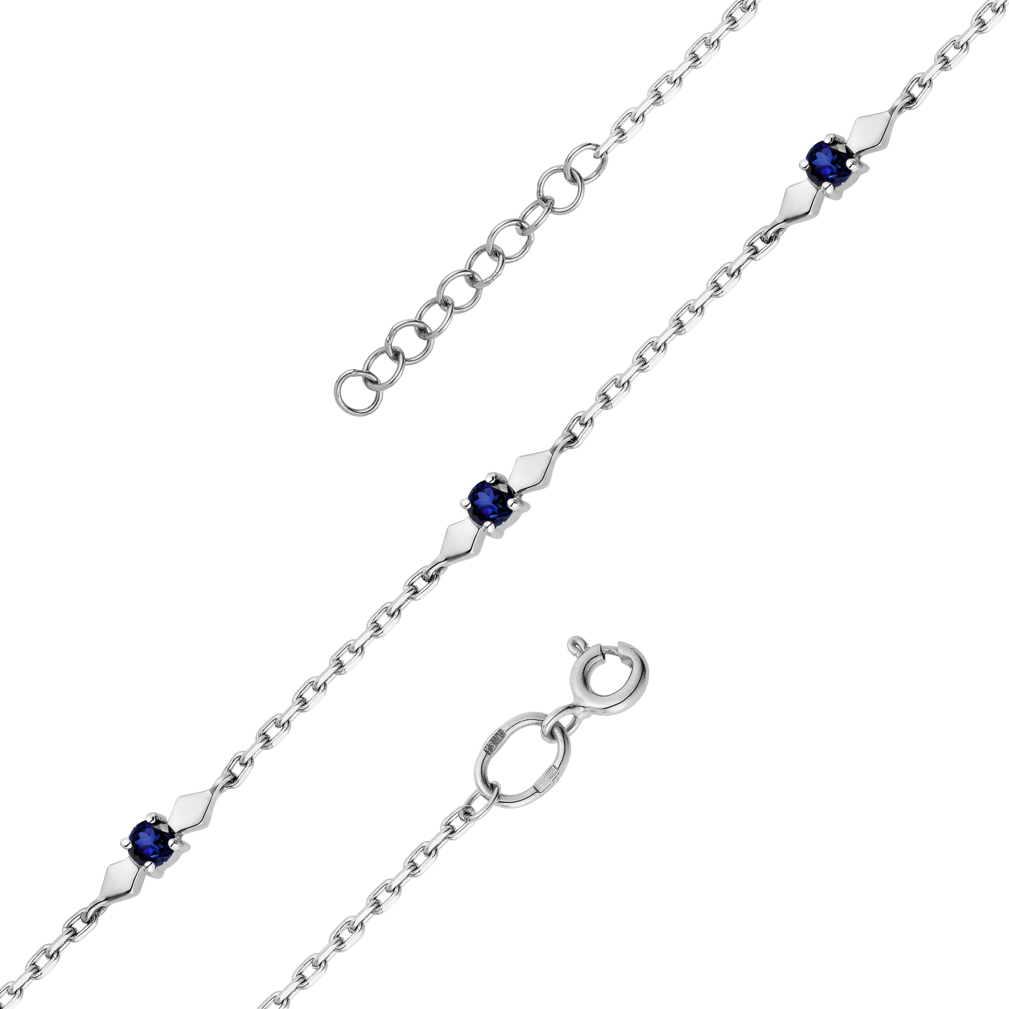 Браслет из золота с камнем Сапфир фото, цены