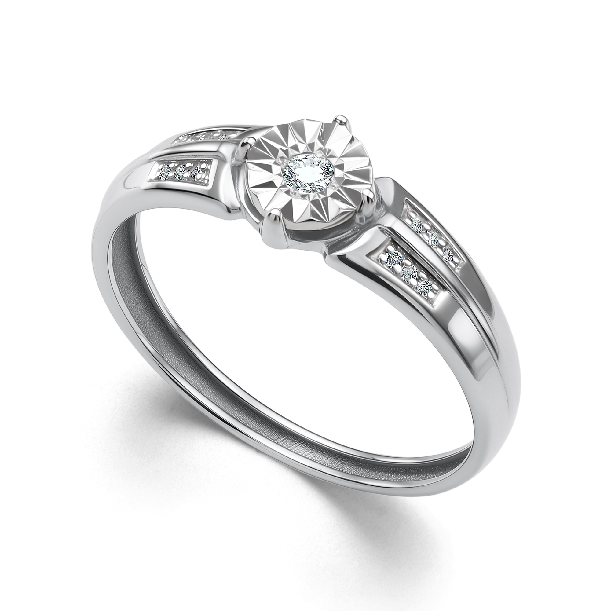 Кольцо из золота с камнем Бриллиант фото, цены