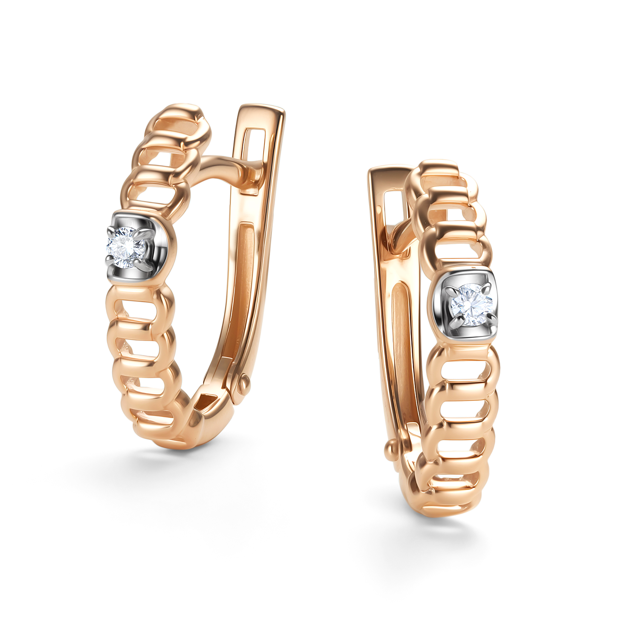 Серьги из золота с камнем Бриллиант фото, цены