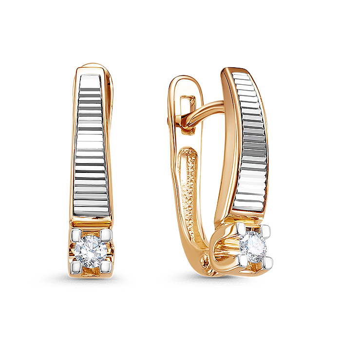 Серьги из золота с камнем Бриллиант фото, цены