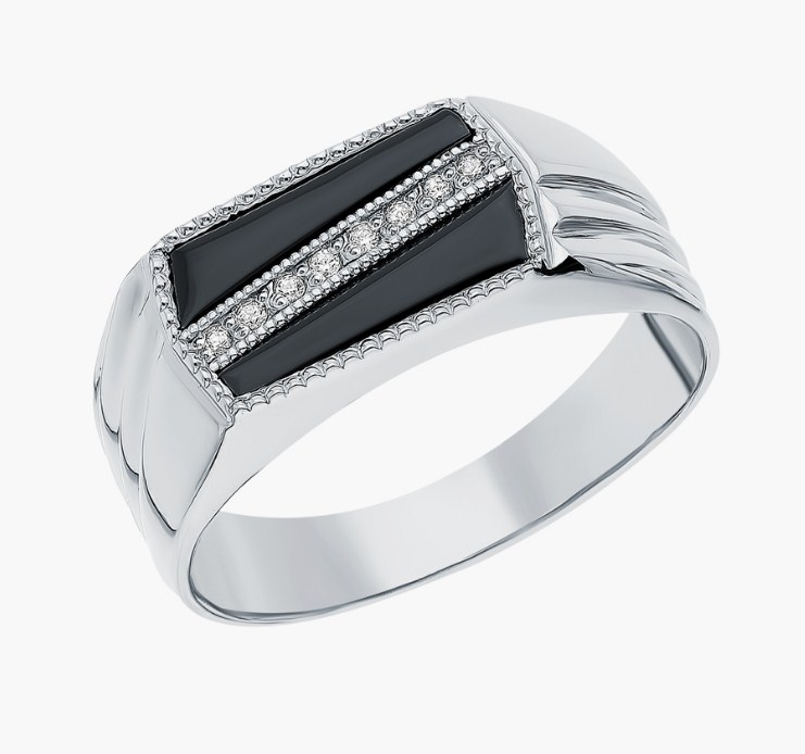 Печатка из серебра с камнем Фианит фото, цены