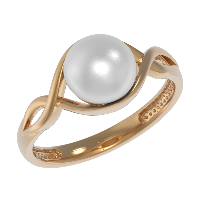 Кольцо из золота с камнем Жемчуг фото, цены