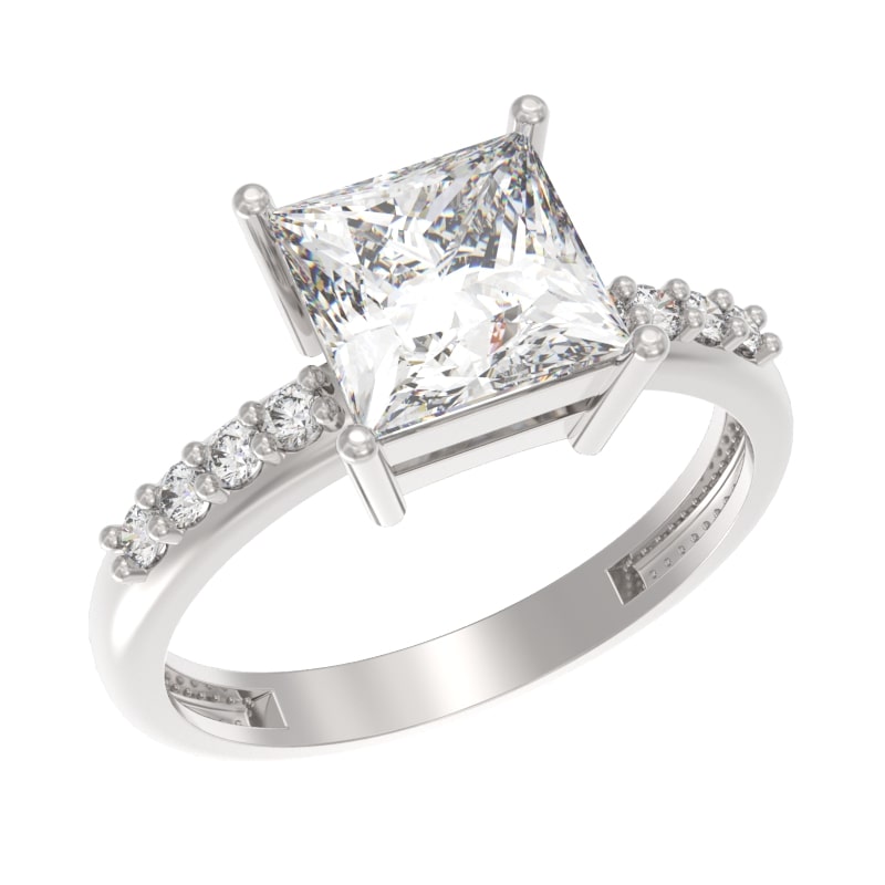 Кольцо из серебра с камнем Фианит фото, цены