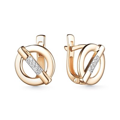 Серьги из золота с камнем Фианит фото, цены