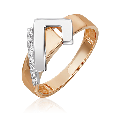 Кольцо из золота с камнем Фианит фото, цены