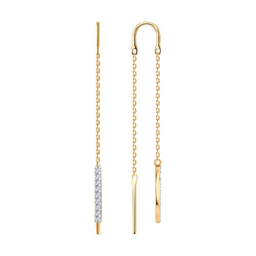 Продевки из золота с камнем Фианит фото, цены