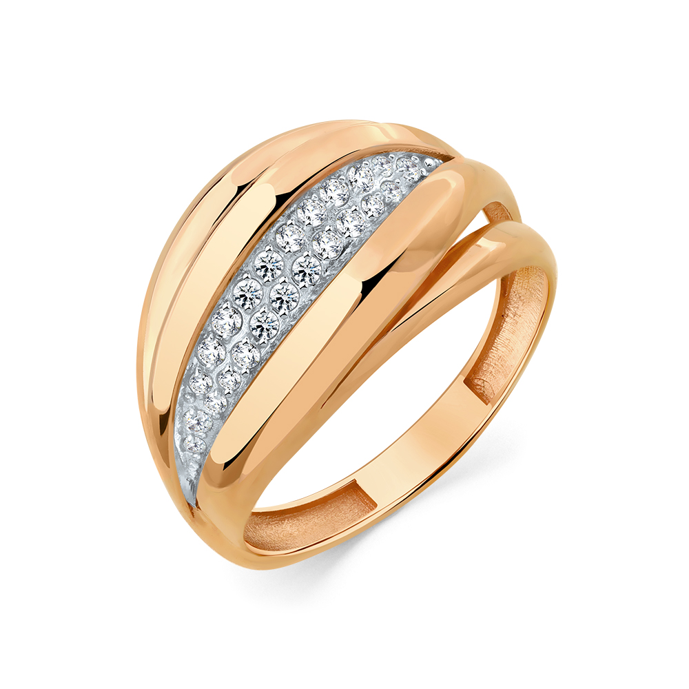 Кольцо из золота с камнем Фианит фото, цены