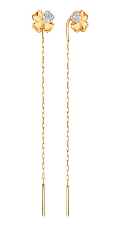 Продевки из золота с камнем Фианит фото, цены