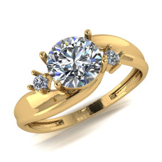 Кольцо из золота с камнем Фианит фото, цены