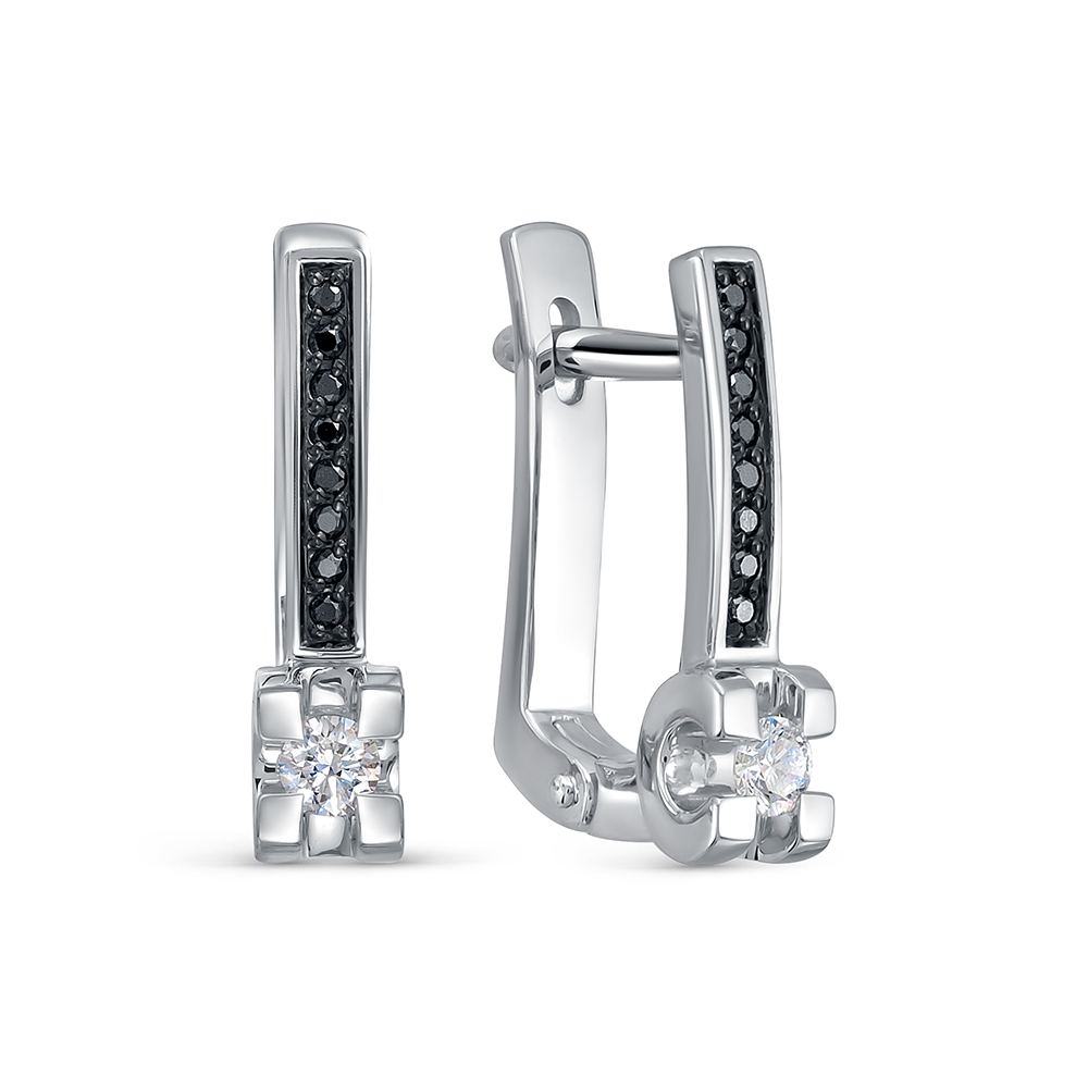 Серьги из золота с камнем Бриллиант фото, цены