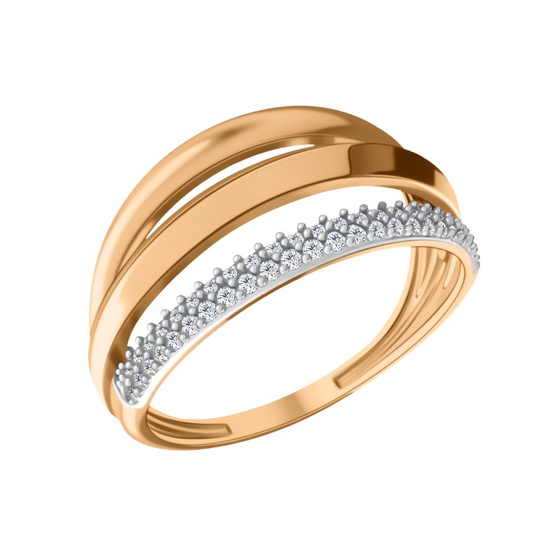 Кольцо из золота с камнем Фианит фото, цены