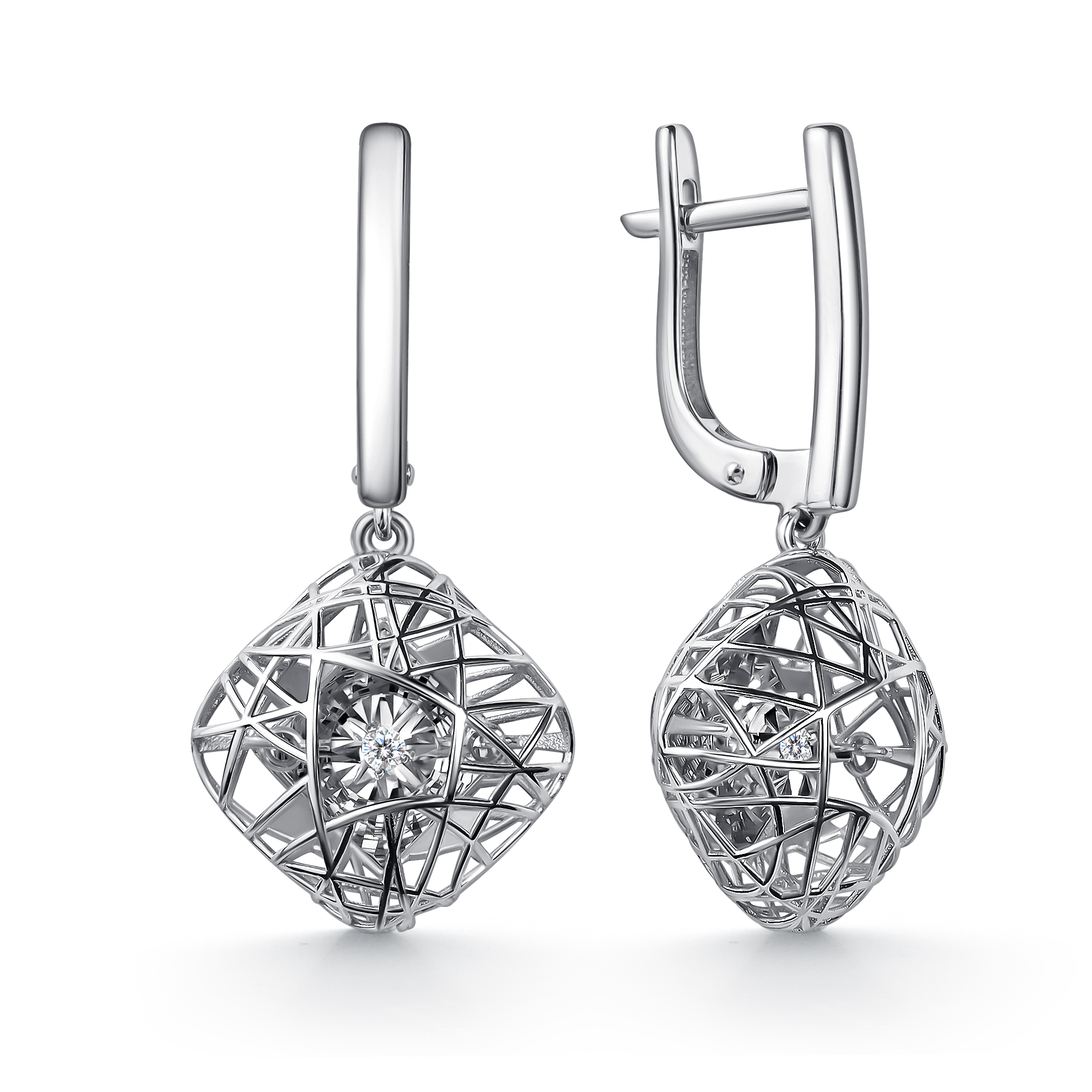 Серьги из золота с камнем  фото, цены